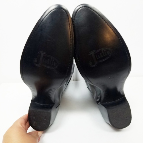 NWT Justin Western Cowgirl boots with patchwork 8B - Picture 7 of 8